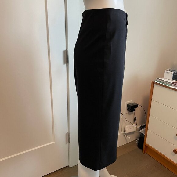 Hugo Boss Designer Vtg Nautical Inspired Virgin Wool Pencil Skirt Navy Sz 10 - Picture 4 of 12